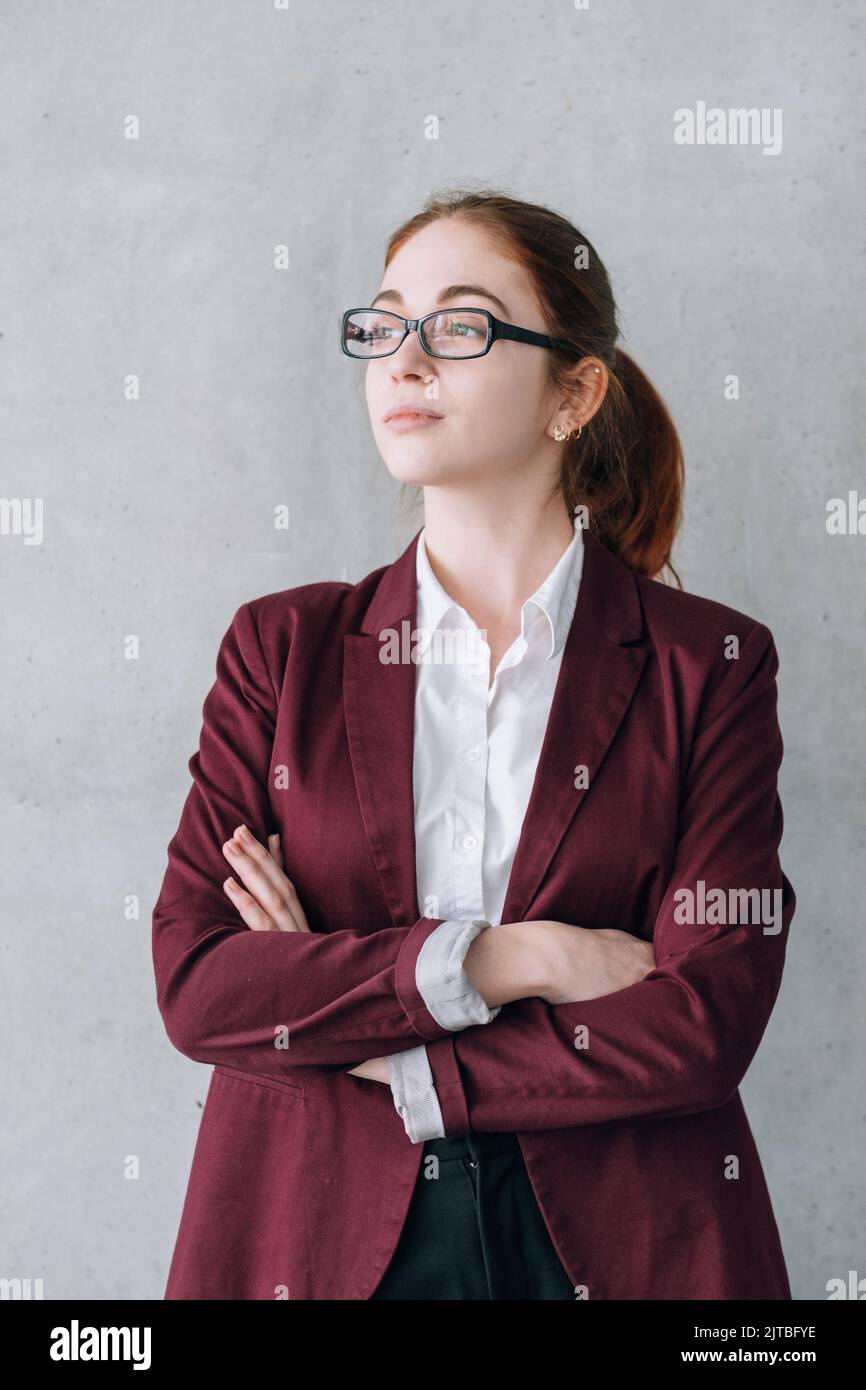 ambizioso dipendente azienda intern sogno di successo Foto Stock