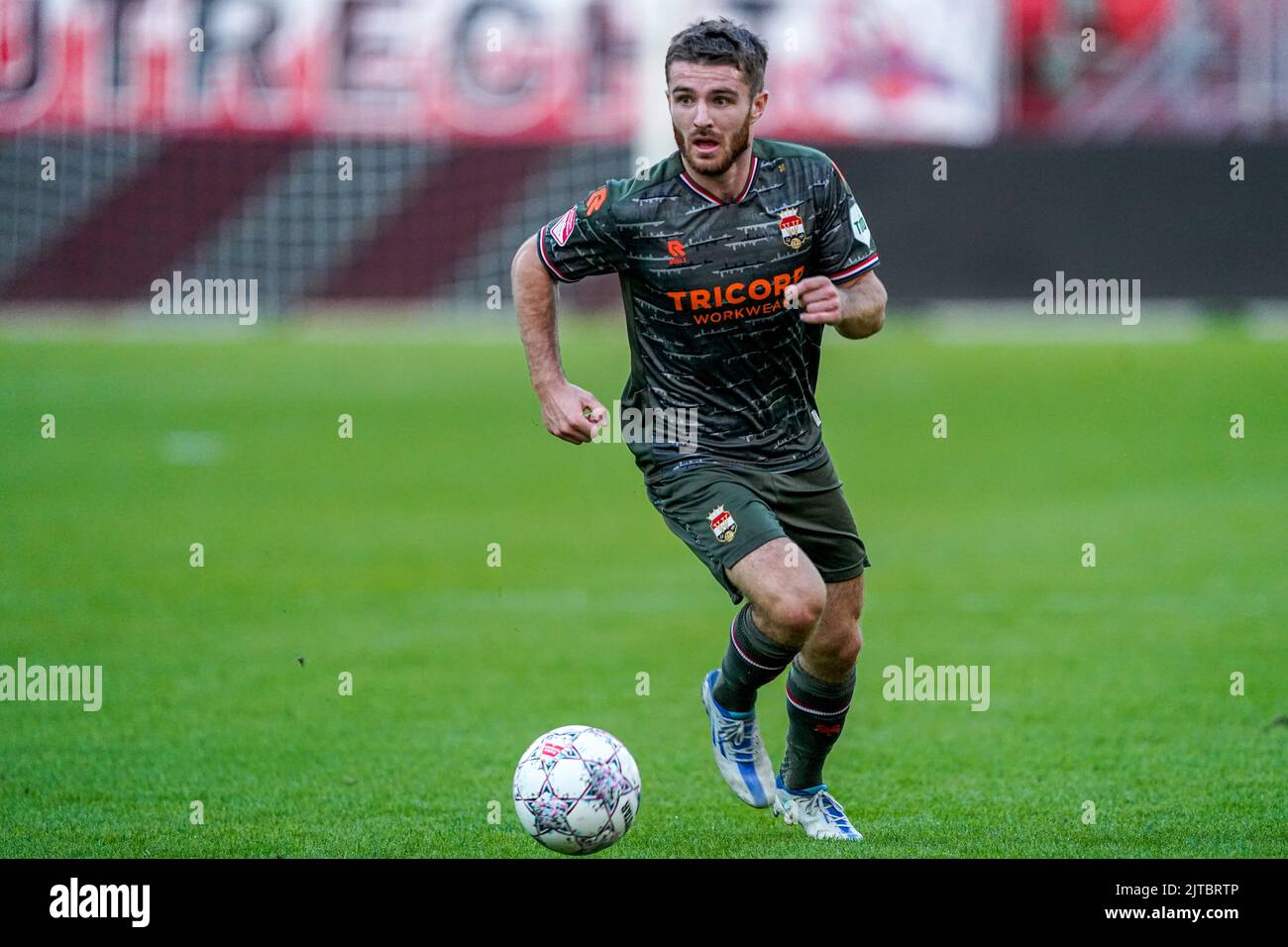 UTRECHT, PAESI BASSI - 29 AGOSTO: Daniel Patrick Crowley di Willem II durante la partita olandese di Keukenkampioendivisie tra Jong FC Utrecht e Willem II allo Stadion Galgenwaard il 29 agosto 2022 a Utrecht, Paesi Bassi (Foto di Geert van Erven/Orange Pictures) Foto Stock