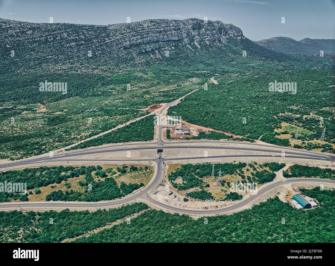 Expressway sulla penisola di Peljesac in costruzione Foto Stock