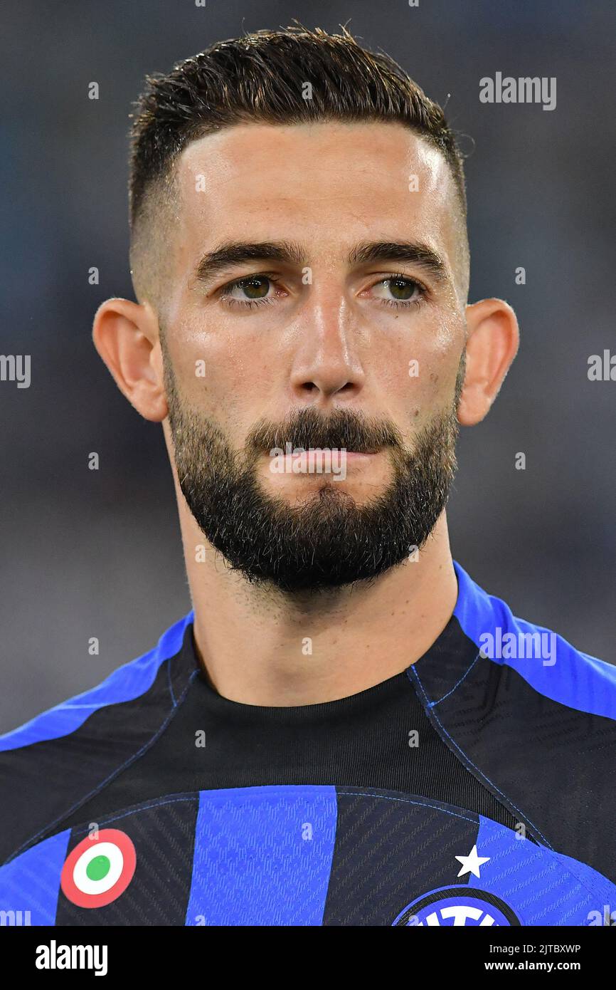 Roma, Lazio. 26th ago, 2022. Roberto Gagliardini dell'Inter durante la Serie Una partita tra SS Lazio e FC Inter allo stadio Olimpico di Roma, 26th agosto 2022. $Fotografo01 di credito: Agenzia indipendente di foto/Alamy Live News Foto Stock