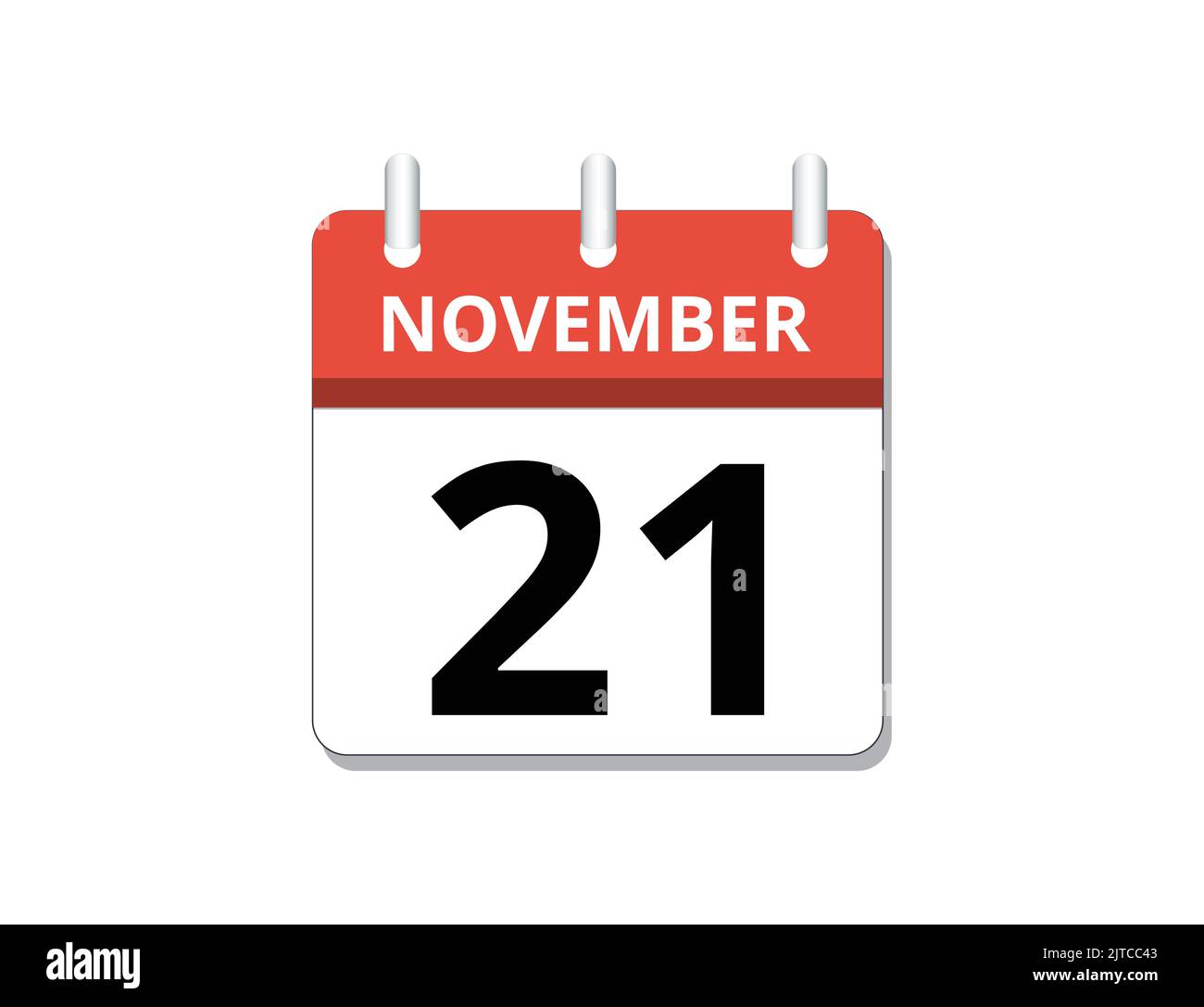 Novembre, 21st vettore icona calendario, concetto di pianificazione, business e compiti Illustrazione Vettoriale