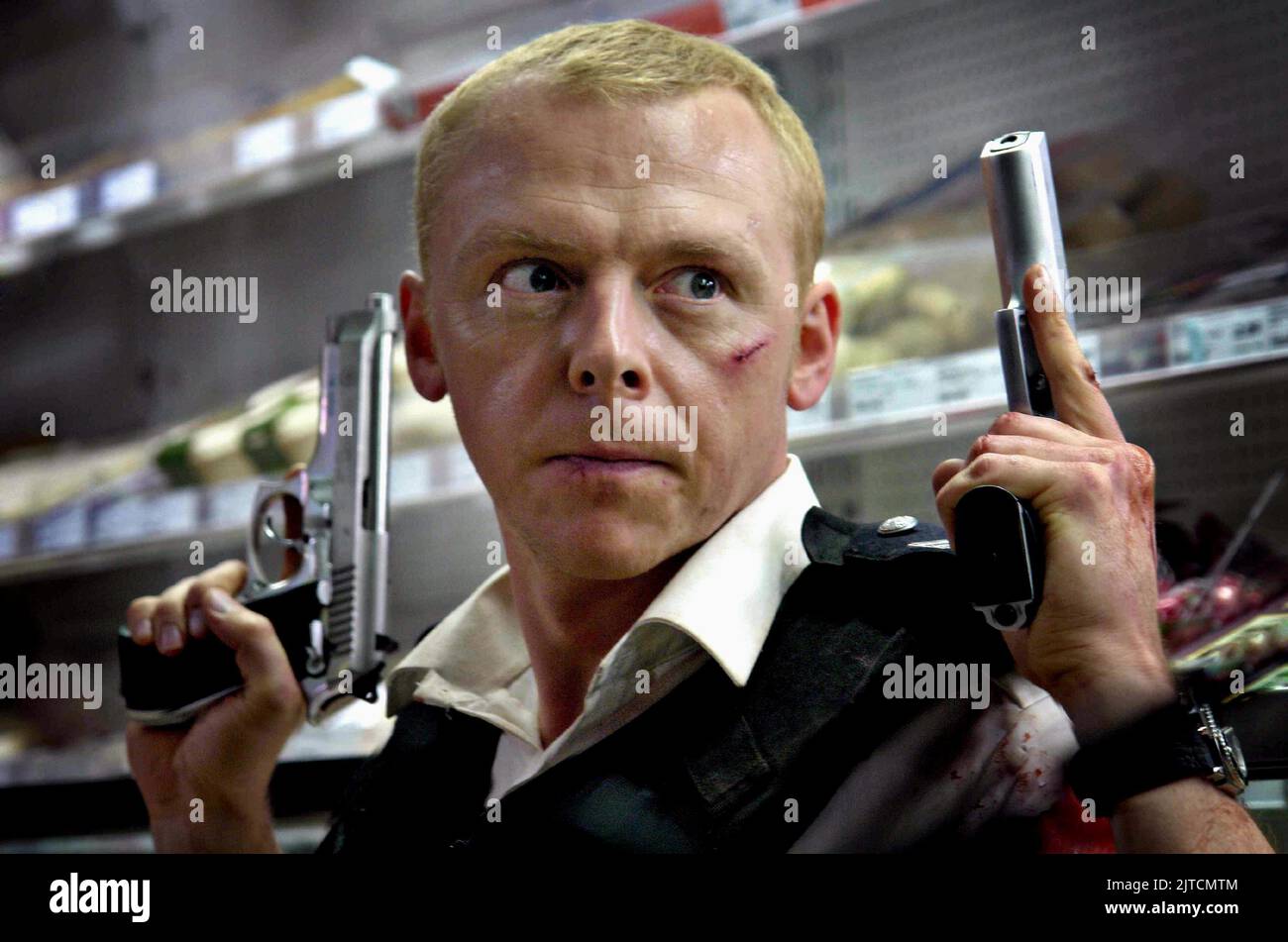 SIMON PEGG, HOT FUZZ, 2007 Foto Stock