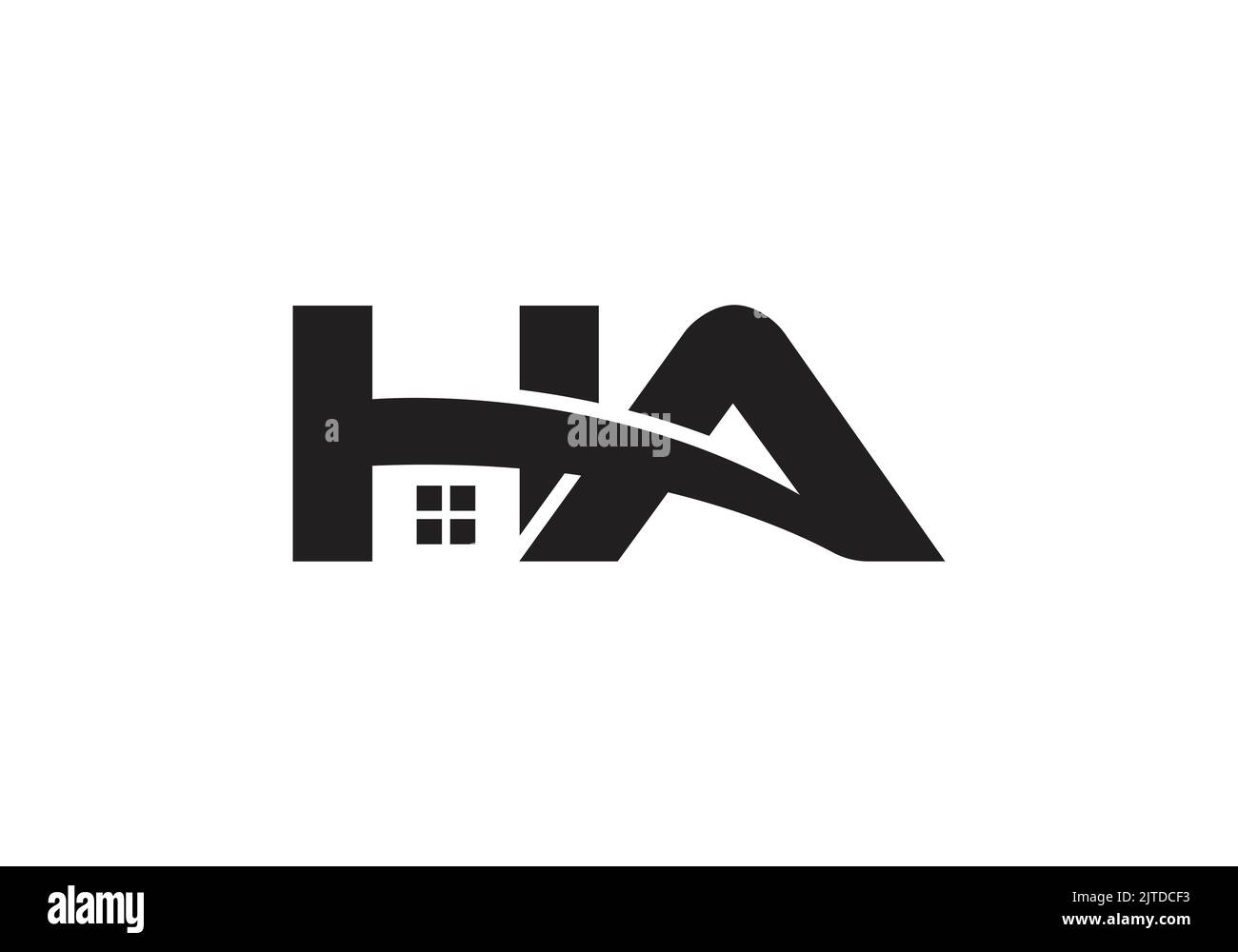 HA iniziale Monogramma lettera ha Real Estate Logo Design modello vettoriale h una lettera Logo Design Illustrazione Vettoriale