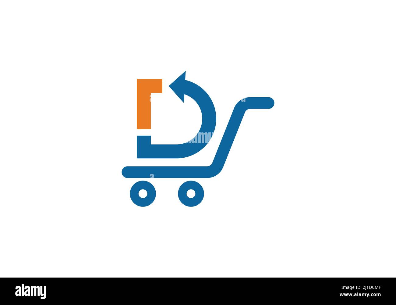 RD Carrello carrello carrello lettera monogramma iniziale r d Logo Design modello vettoriale lettera RD Logo Design Illustrazione Vettoriale