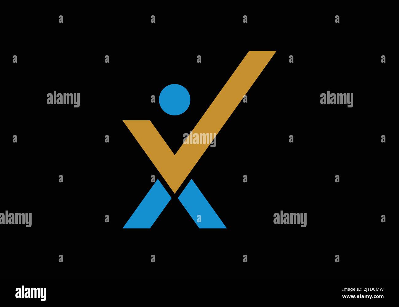 Icona umana a forma di X per il monogramma iniziale multiuso lettera X Logo modello vettoriale X Letter Logo Design Illustrazione Vettoriale