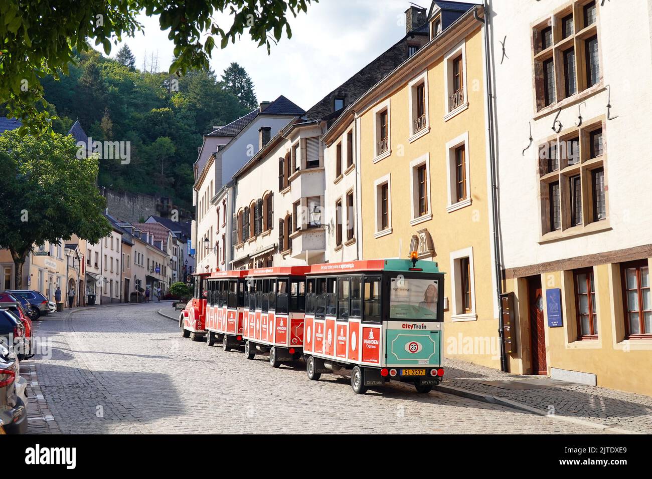 Treno turistico cittadino Foto Stock