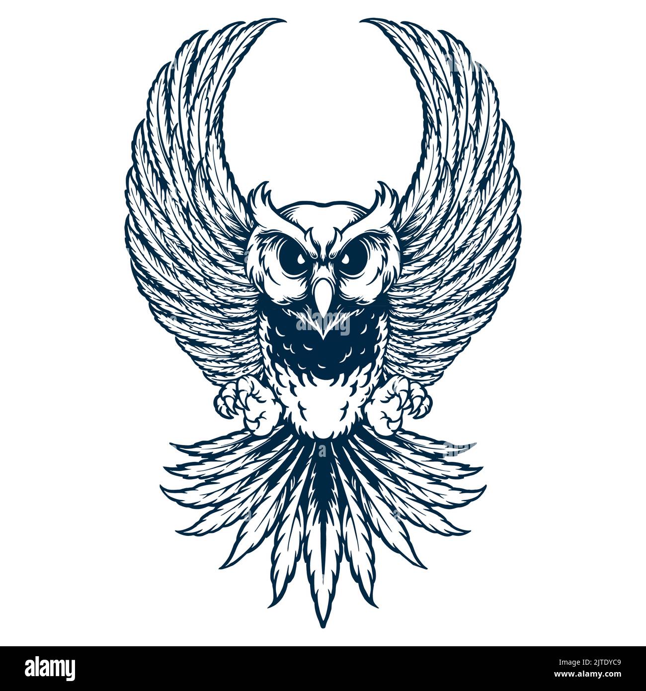 Cannabis Owl Wing Silhouette Logo illustrazioni vettoriali per il tuo lavoro Logo, mascotte merchandise t-shirt, adesivi e disegni di etichette, poster, saluto ca Foto Stock