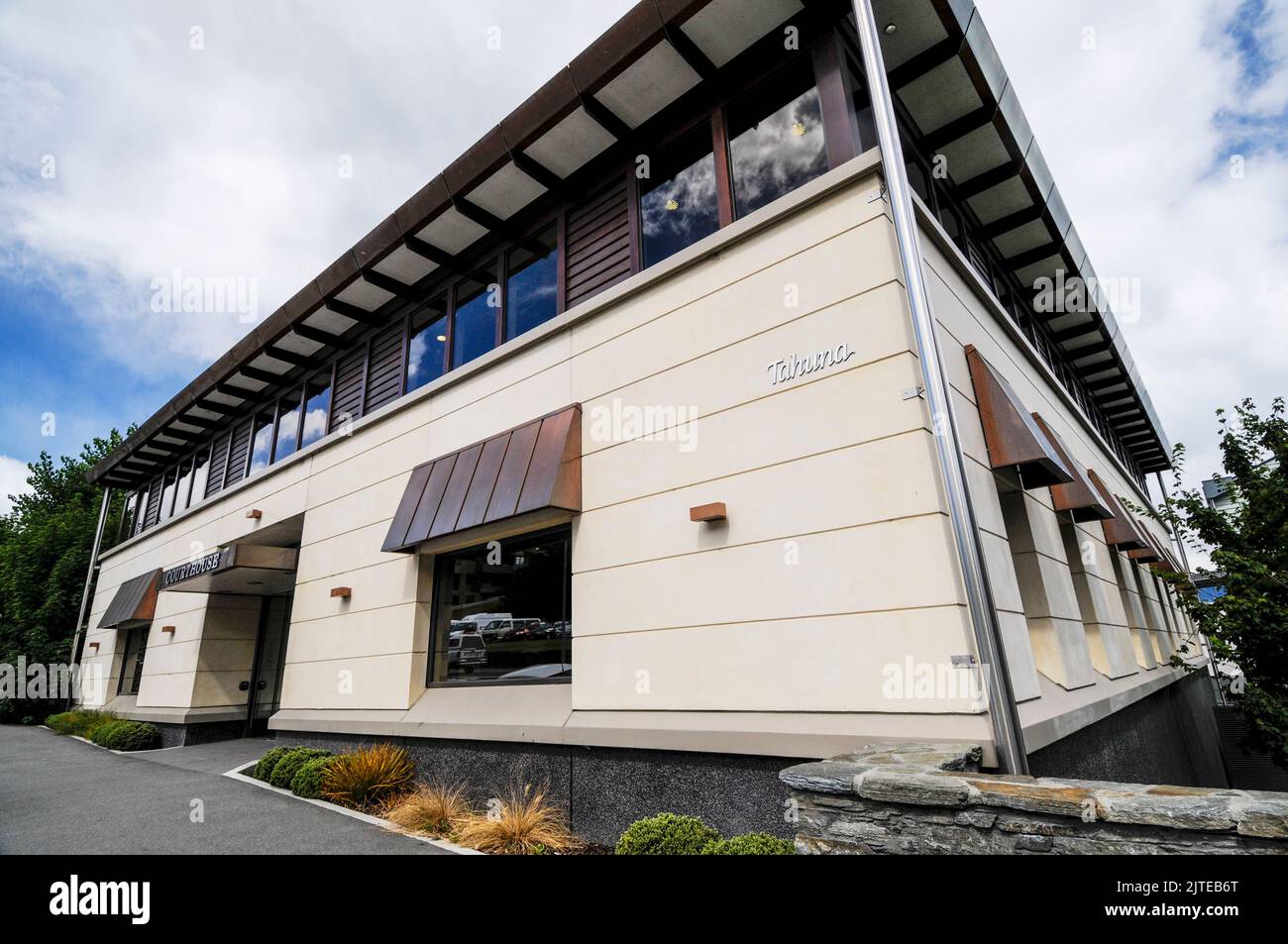 La Court House a Queenstown a Otago, una regione sud-orientale sull'Isola Sud della Nuova Zelanda. Foto Stock