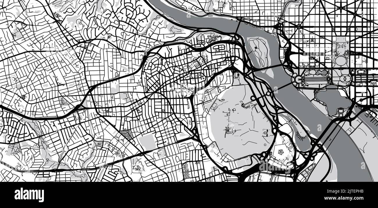 Mappa urbana vettoriale della città di Arlington, Texas , Stati Uniti d'America Illustrazione Vettoriale