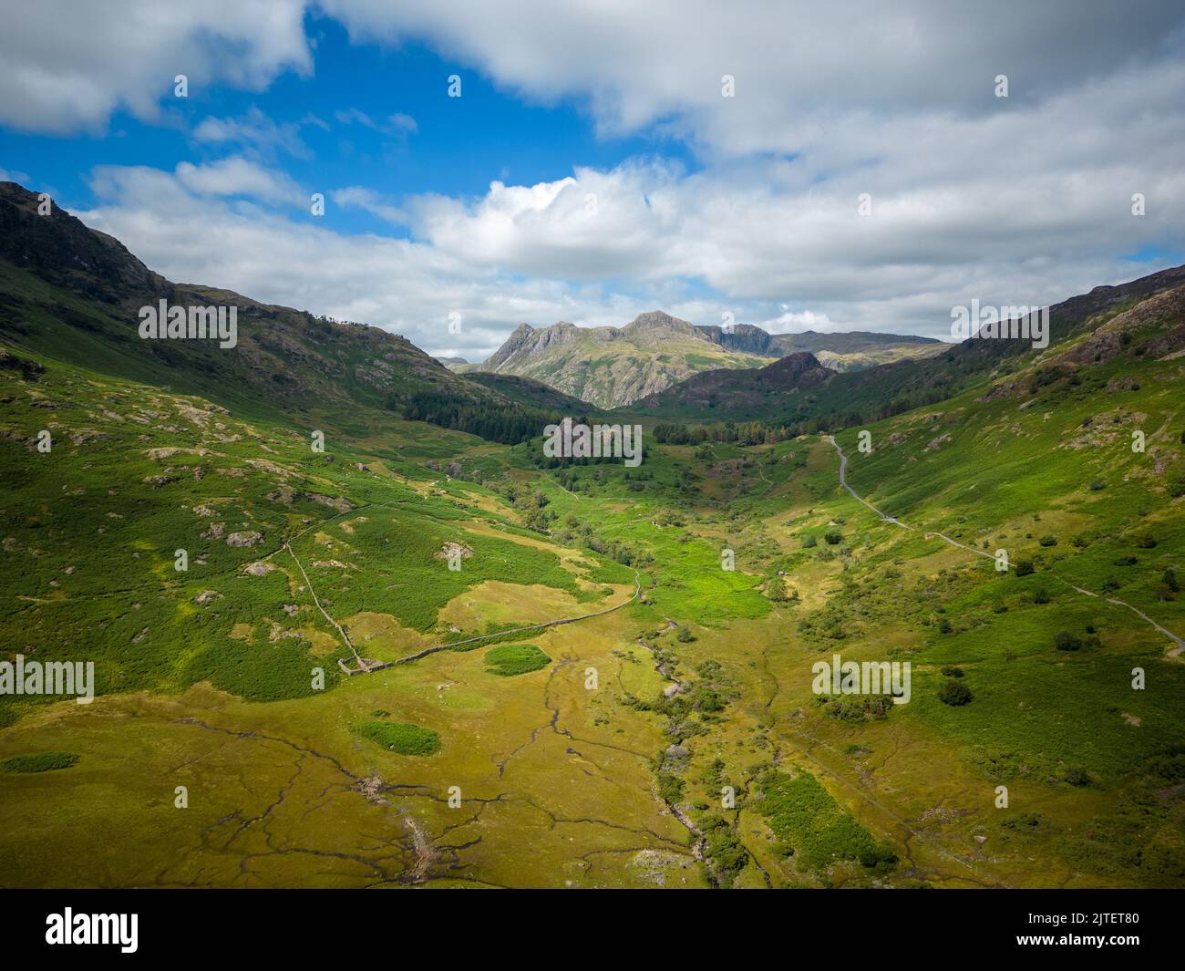 Meraviglioso Parco Nazionale del Distretto dei Laghi con il suo splendido paesaggio - vista aerea Foto Stock