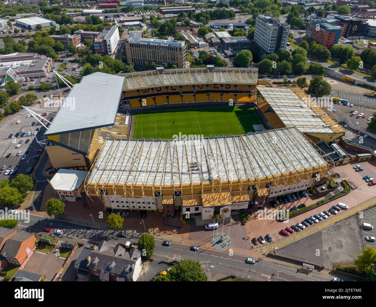 Molineux Stadium a Wolverhampton, West Midlands, Inghilterra, sede del club della Premier League Wolverhampton Wanderers dal 1889 Foto Stock