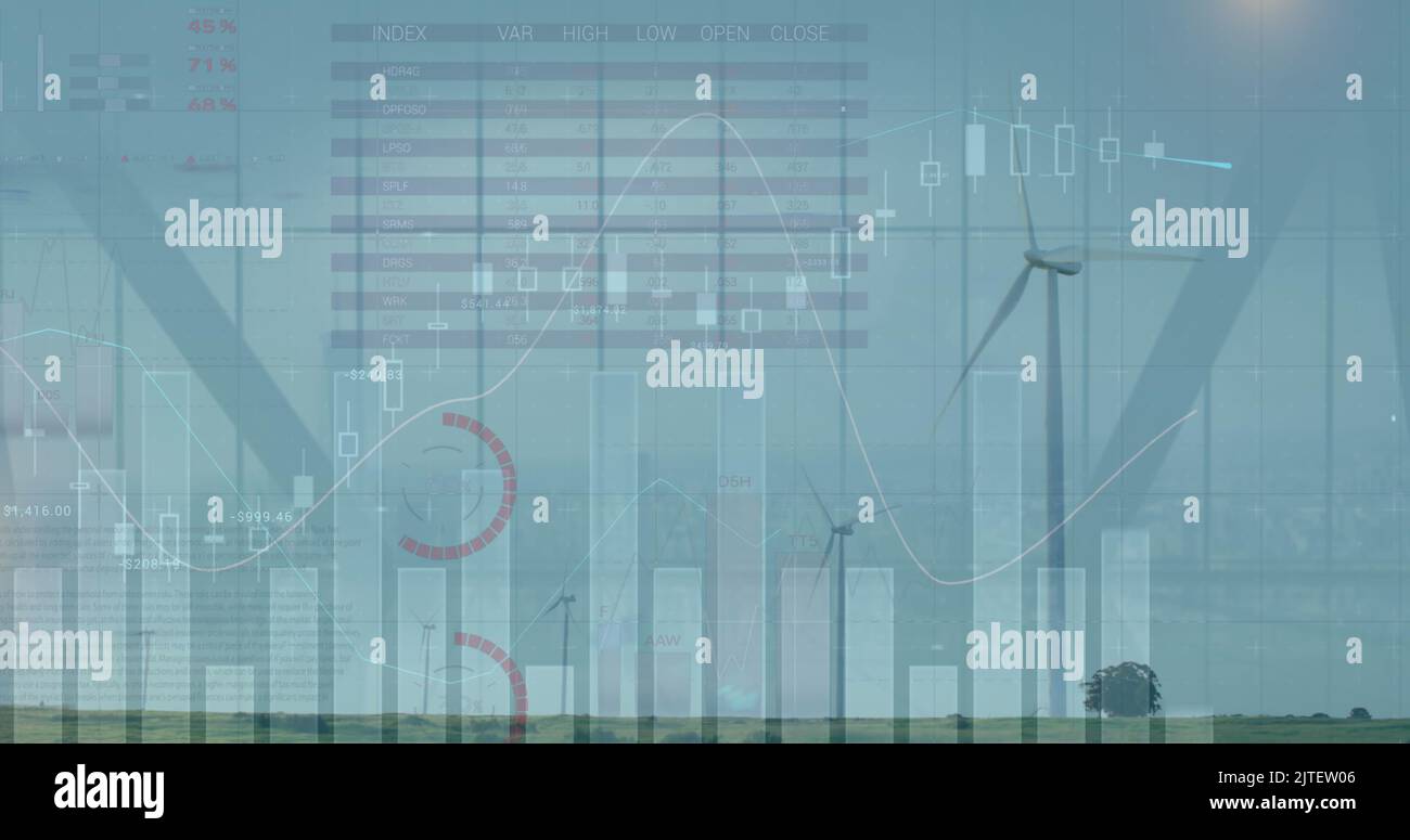 Immagine delle statistiche e dell'elaborazione dei dati finanziari nel settore agricolo Foto Stock