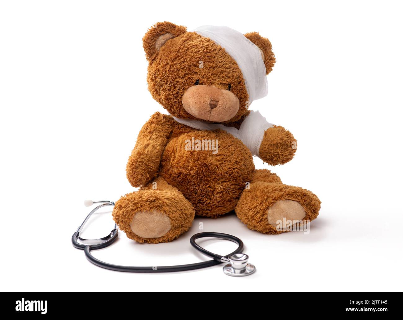 giocattolo di orsacchiotto con stetoscopio Foto Stock