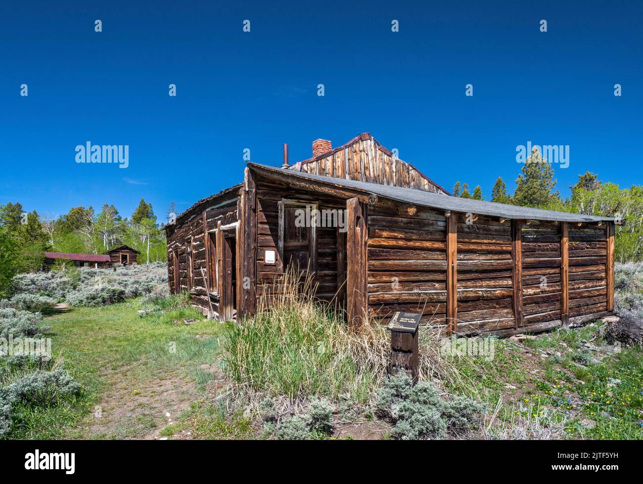 Bryant Cabin, Miners Delight, alias Hamilton City Townsite, Wind River Range, Wyoming, USA Foto Stock