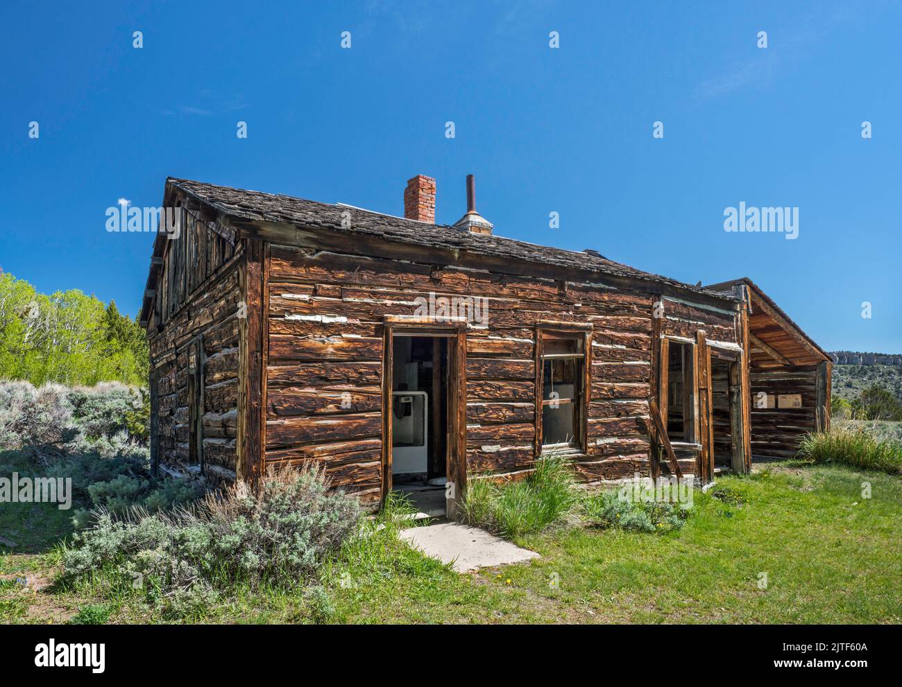 Bryant Cabin, Miners Delight, alias Hamilton City Townsite, Wind River Range, Wyoming, USA Foto Stock