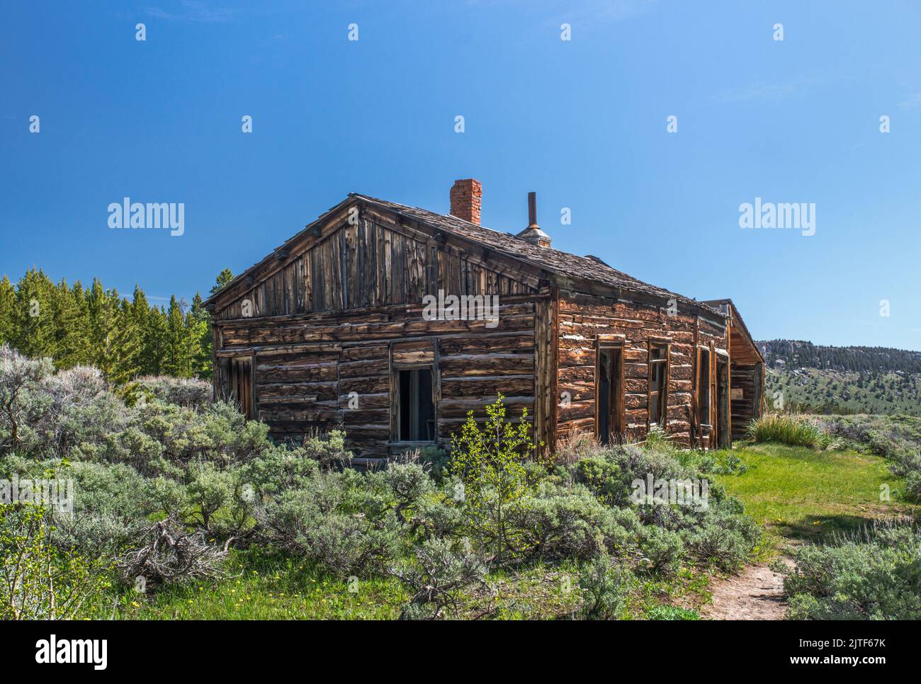 Bryant Cabin, Miners Delight, alias Hamilton City Townsite, Wind River Range, Wyoming, USA Foto Stock