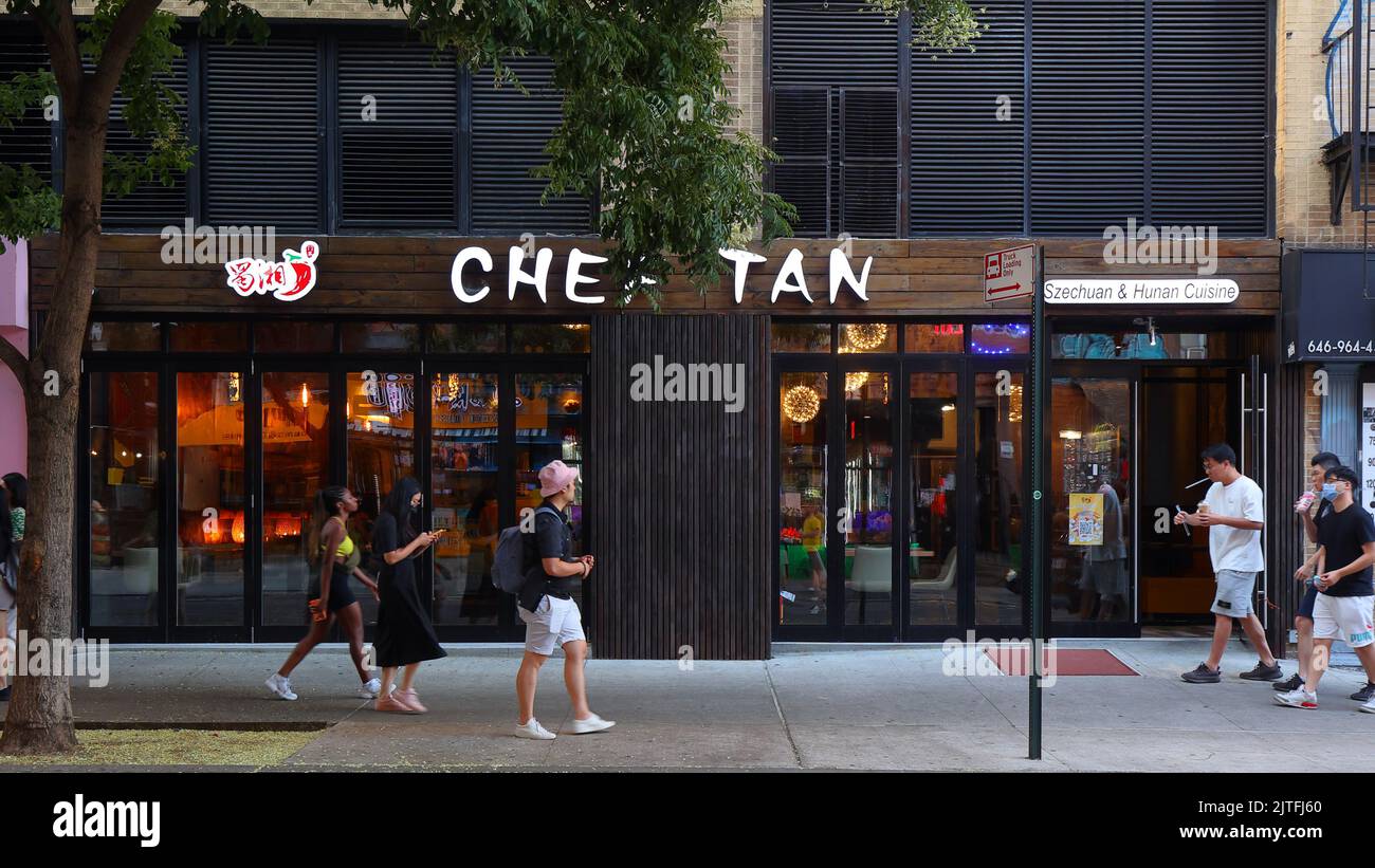 Chef Tan, 37 St Marks Pl, New York, NYC foto di un ristorante cinese Hunan e Sichuan nell'East Village di Manhattan. Foto Stock