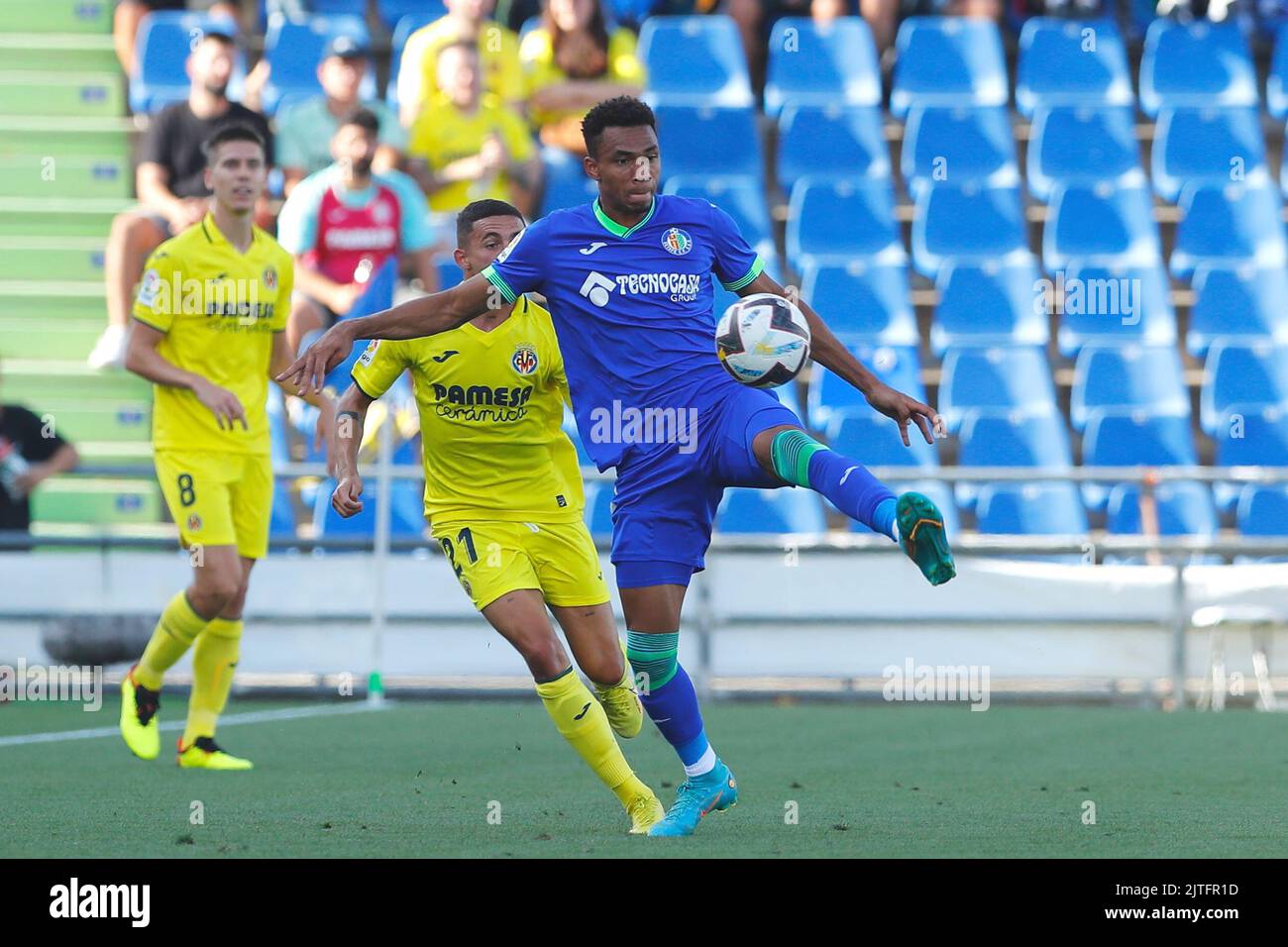 Getafe, Spagna. 28th ago, 2022. Gaston Alvarez (Getafe) Calcio : Spagnolo 'la Liga Santander' incontro tra Getafe CF 0-0 Villarreal CF al Coliseum Alfonso Perez di Getafe, Spagna . Credit: Mutsu Kawamori/AFLO/Alamy Live News Foto Stock