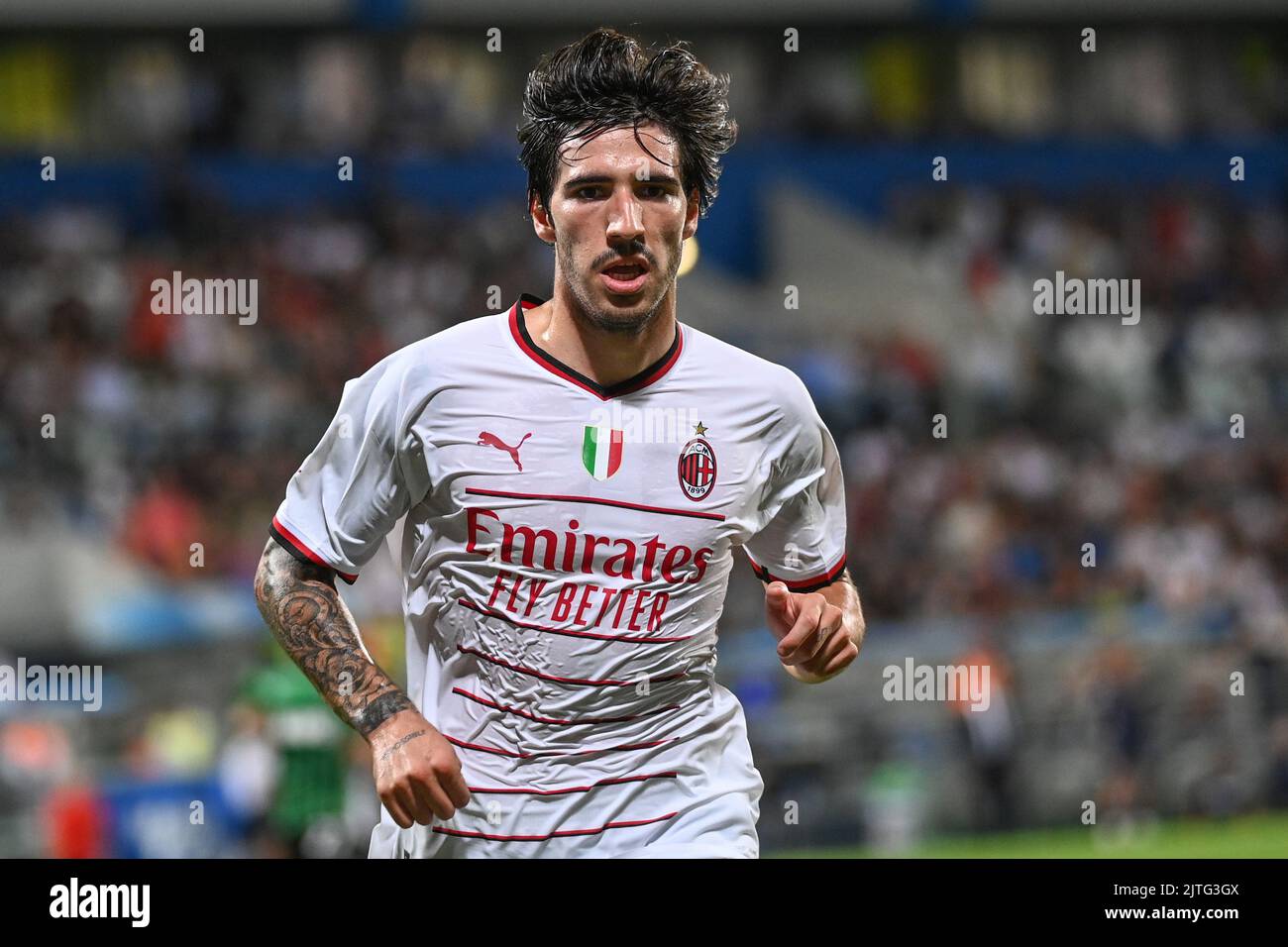Reggio Emilia, Italia. 30th ago, 2022. Sandro tonali durante US Sassuolo vs AC Milan, italiano calcio Serie A match in Reggio Emilia, Italy, August 30 2022 Credit: Independent Photo Agency/Alamy Live News Foto Stock