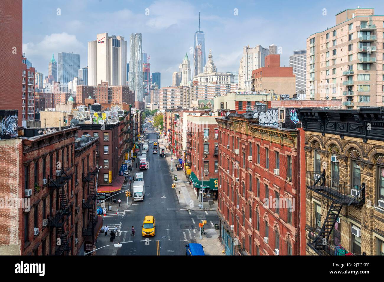 Vista di China Town Manhatten, New York City, Nord America, Stati Uniti Foto Stock