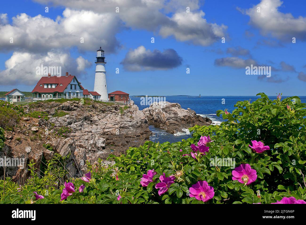 Portland Head Lighthouse, USA, Maine, Neuengland Foto Stock