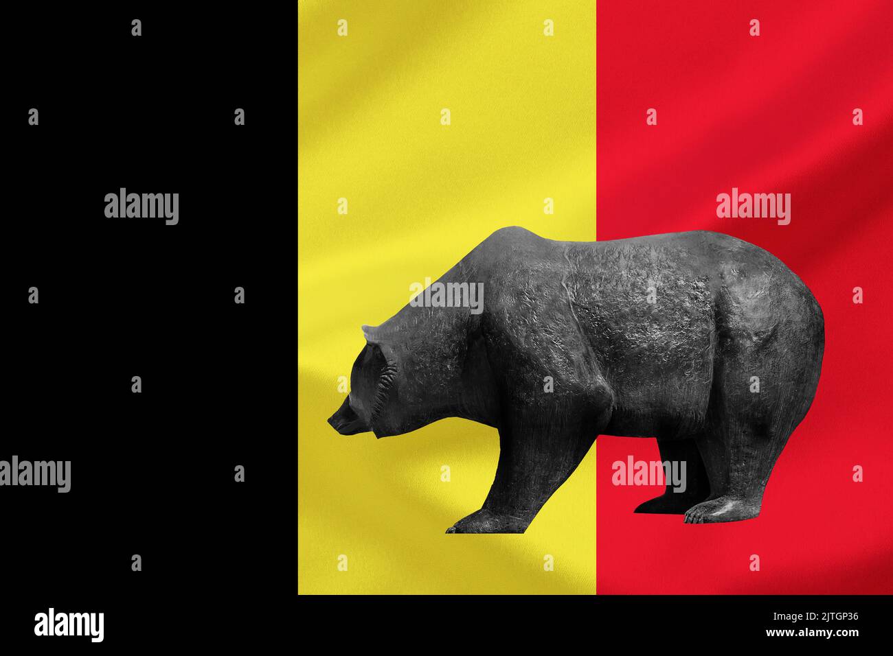 Bandiera del Belgio, mercato dell'orso - Prezzi in calo in Belgio, Belgio Foto Stock