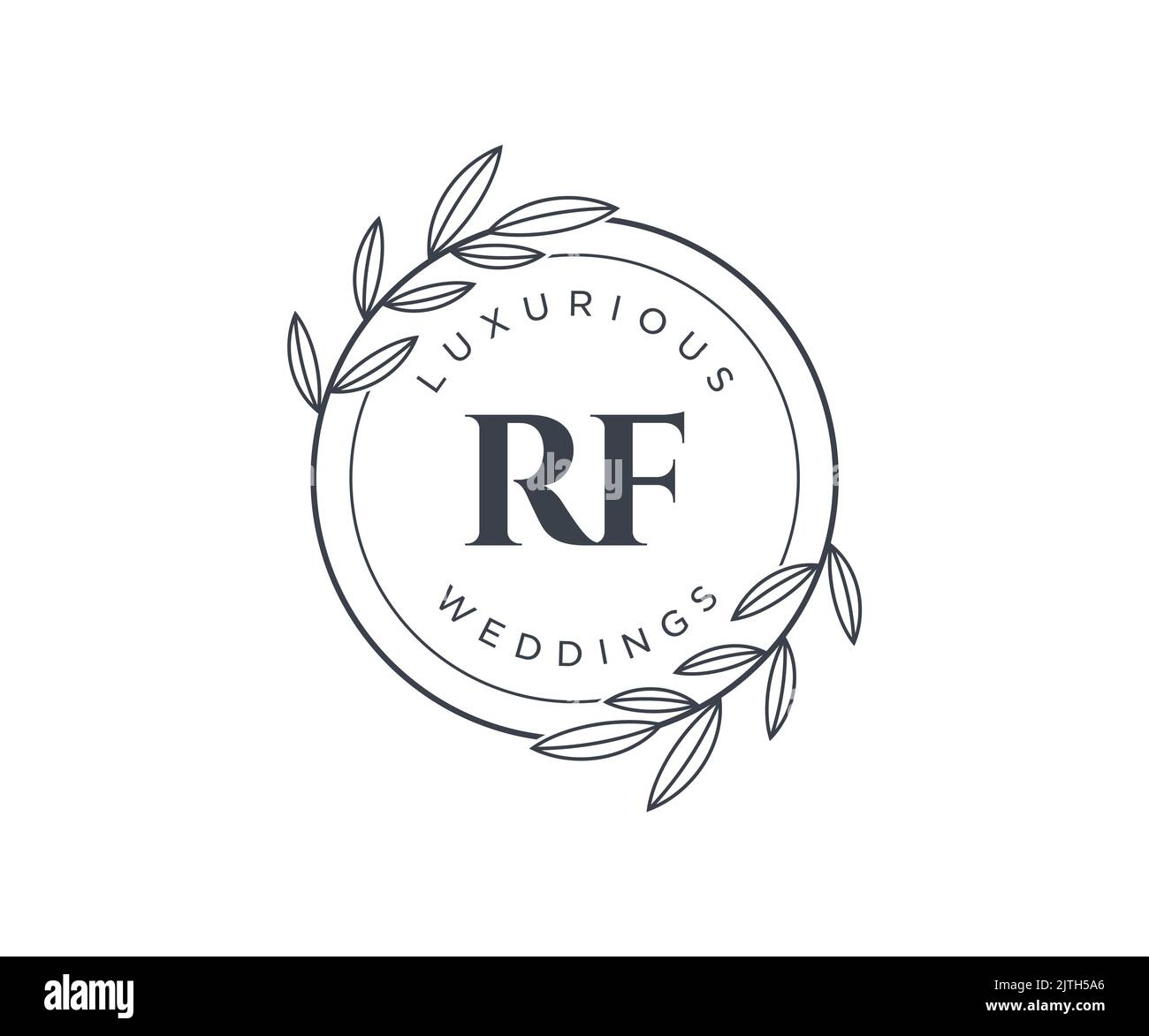 Sigla RF lettera Wedding monogramma logo modello, disegnata a mano moderno minimalista e modelli floreali per le carte di invito, Salva la data, elegante Illustrazione Vettoriale