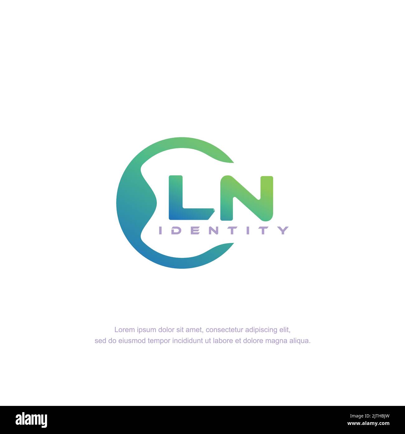 LN vettore modello logo linea circolare lettera iniziale con colore sfumato Illustrazione Vettoriale