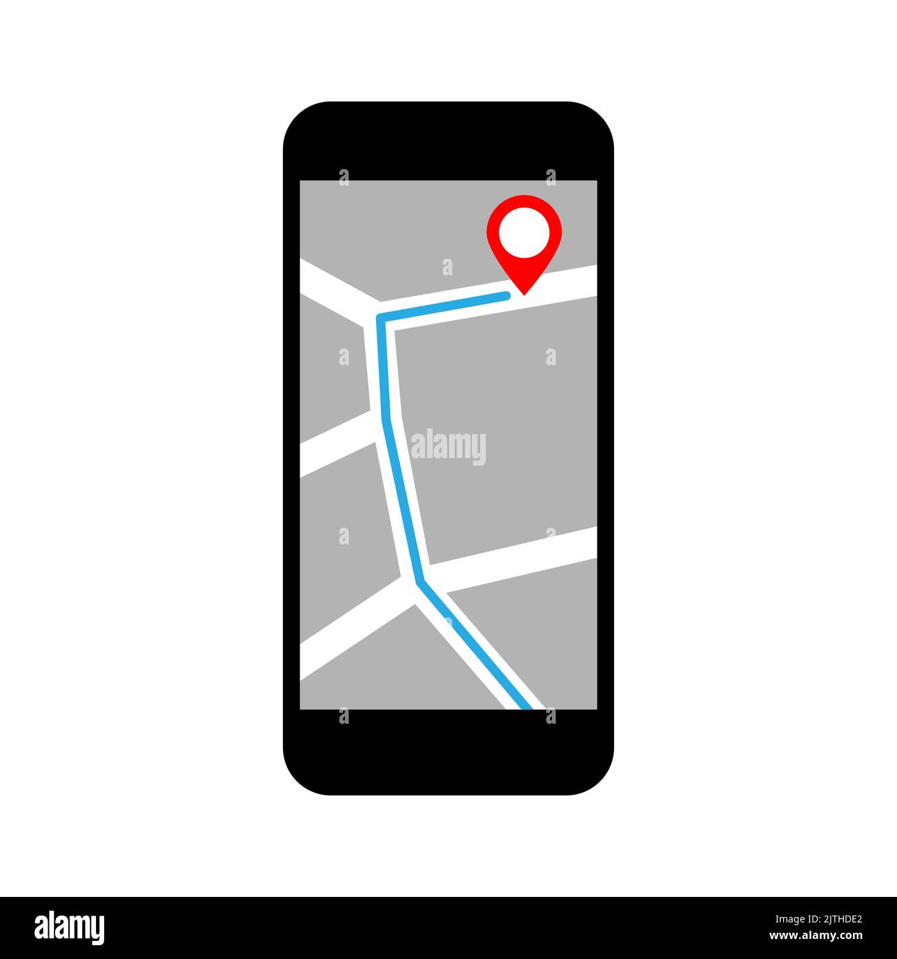 Icona del vettore della mappa dello smartphone su sfondo bianco Illustrazione Vettoriale