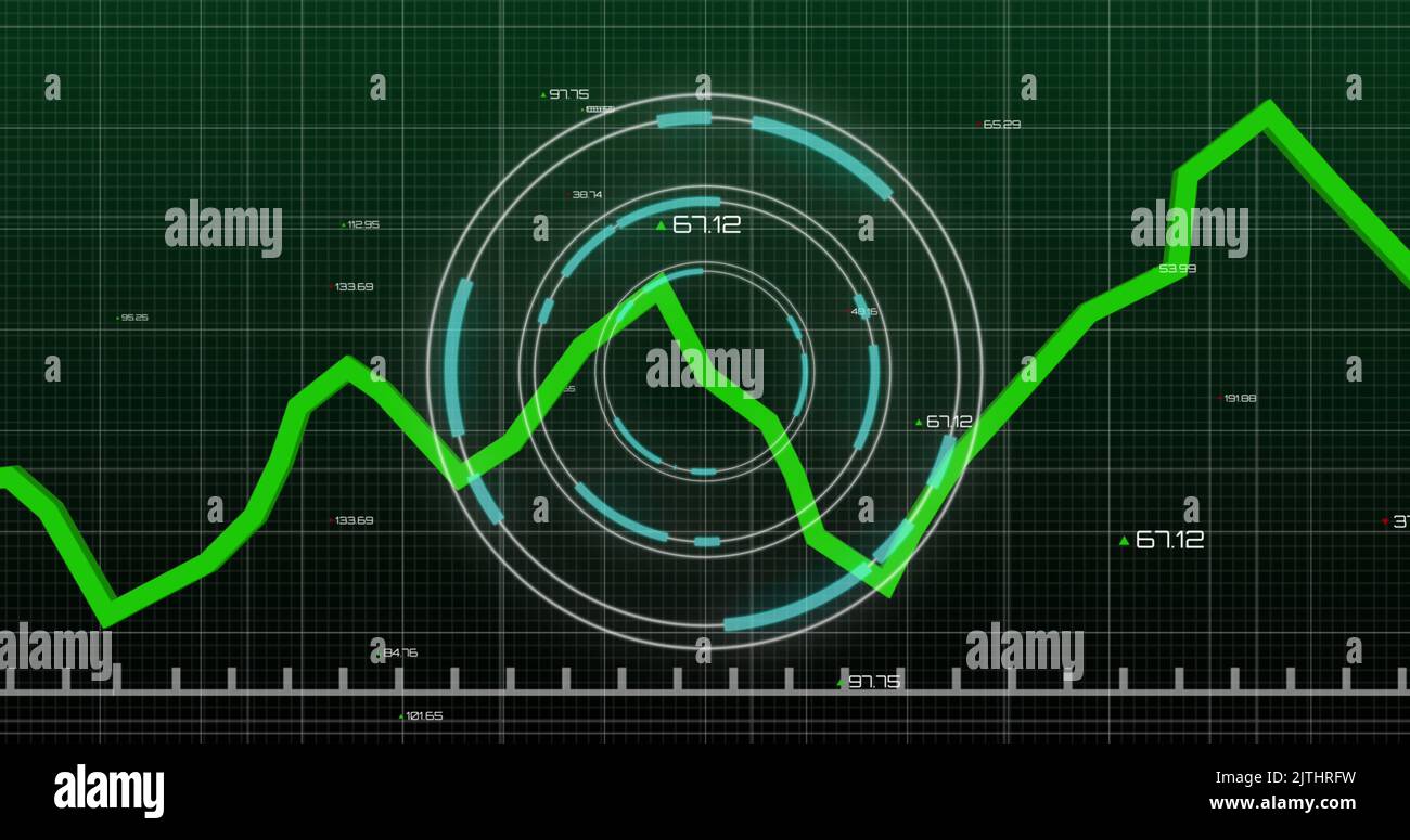 Immagine dell'ambito e dell'elaborazione dei dati finanziari su rete Foto Stock