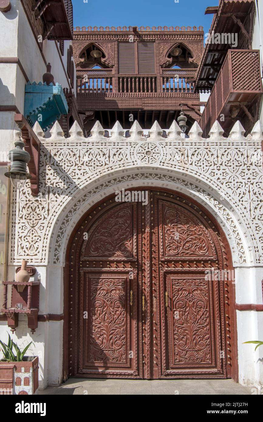 Porta principale al Tayebat museo Jeddah Arabia Saudita Foto Stock