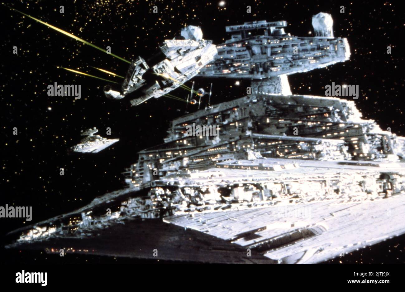 Star Wars, aka Krieg der Sterne, USA 1977, Regie: George Lucas, Szenenfoto im Weltraum Foto Stock