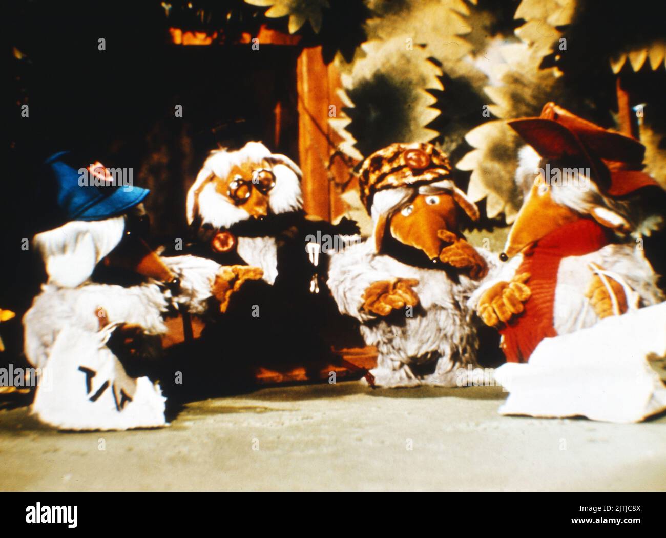 The Wombles, aka Die Wombles, Puppentrickserie, Großbritannien 1973 - 1975, Charaktere: Wellington, Großonkel Bulgaria, Bungo und Orinoco Womble Foto Stock