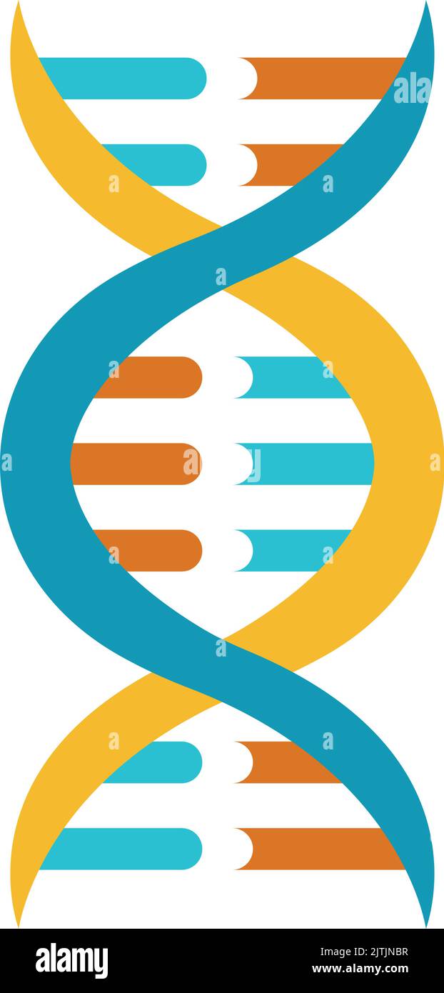 Simbolo del DNA. Icona a spirale cromosomica. Segno genomico Illustrazione Vettoriale