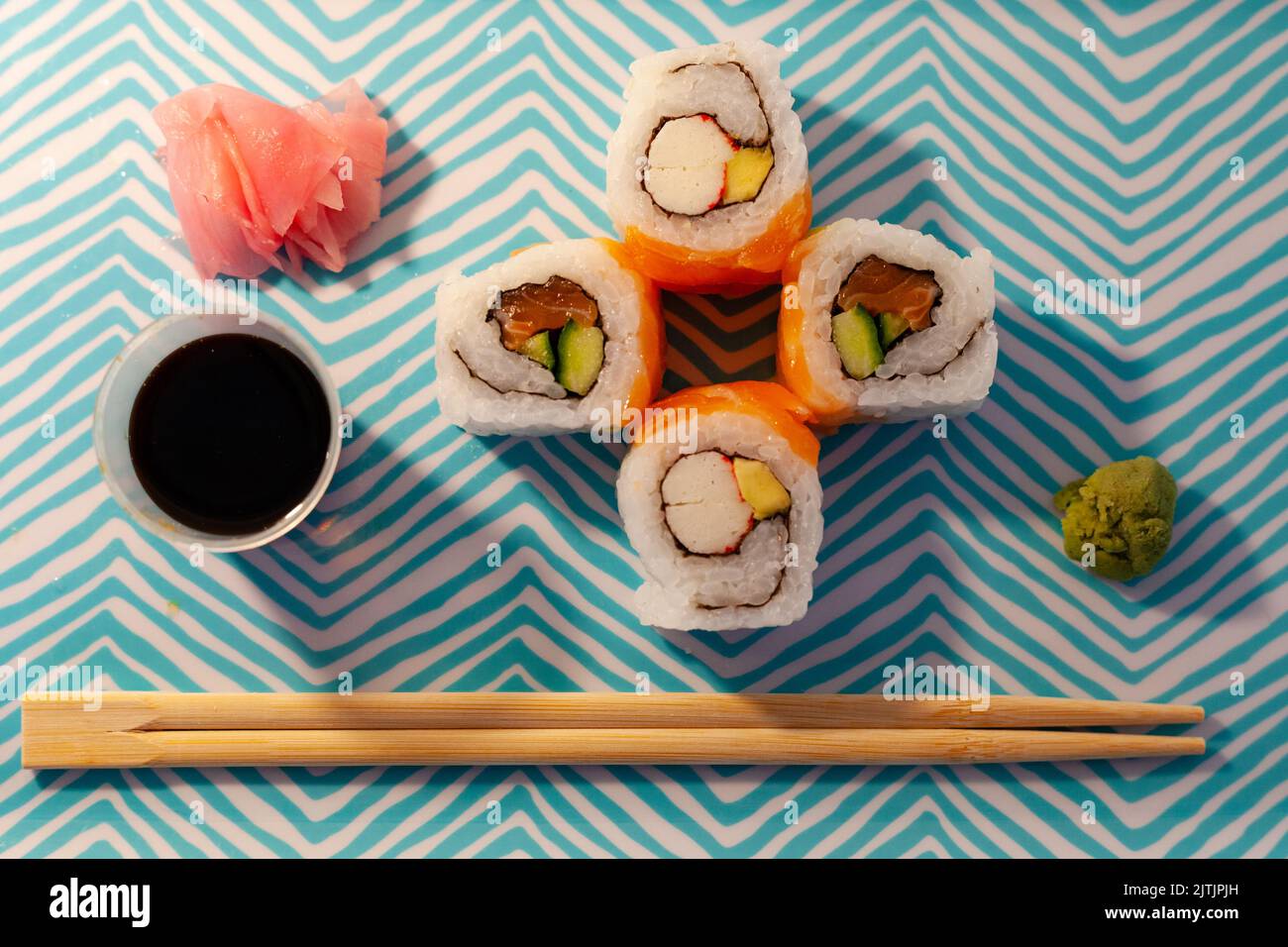 Foto ravvicinata del sushi. Foto Stock
