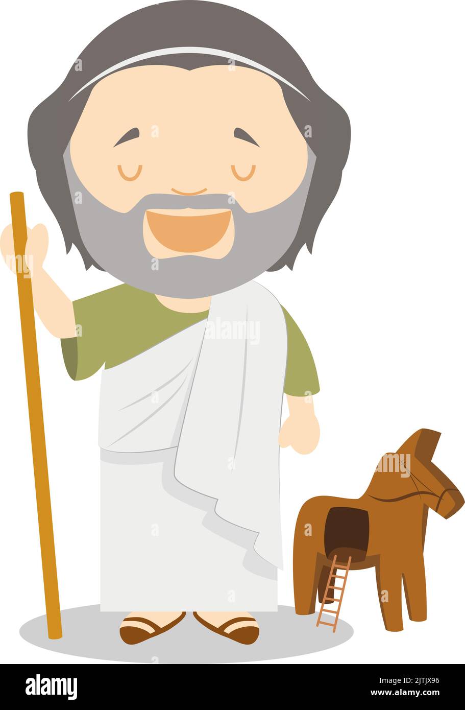 Personaggio dei cartoni animati di Homer. Illustrazione vettoriale. Collezione Storia per bambini. Illustrazione Vettoriale