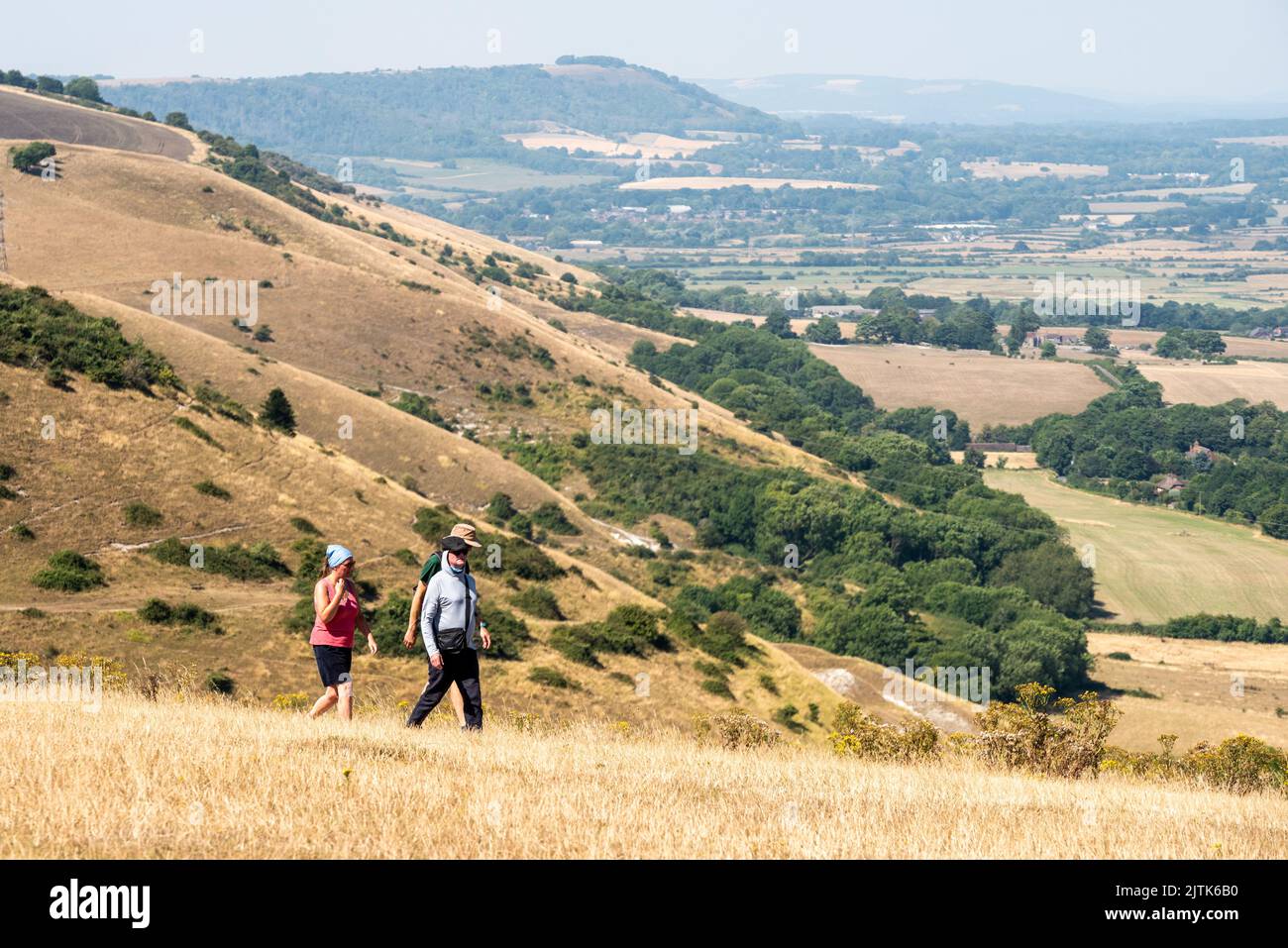 Brighton, 12th 2022 agosto: La scarpata piena, come si vede dalla Devil's Dyke vicino a Brighton Foto Stock