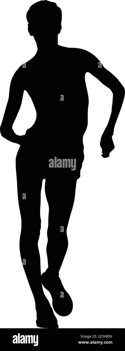 atleta femminile da corsa con silhouette nera Illustrazione Vettoriale