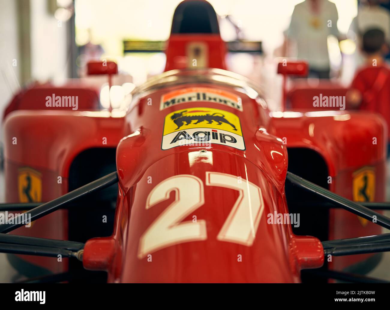 Dettaglio Ferrari 643 F1 anno 1991 driver Alain Prost Mostra Minardi giorno 2022 circuito Imola Foto Stock