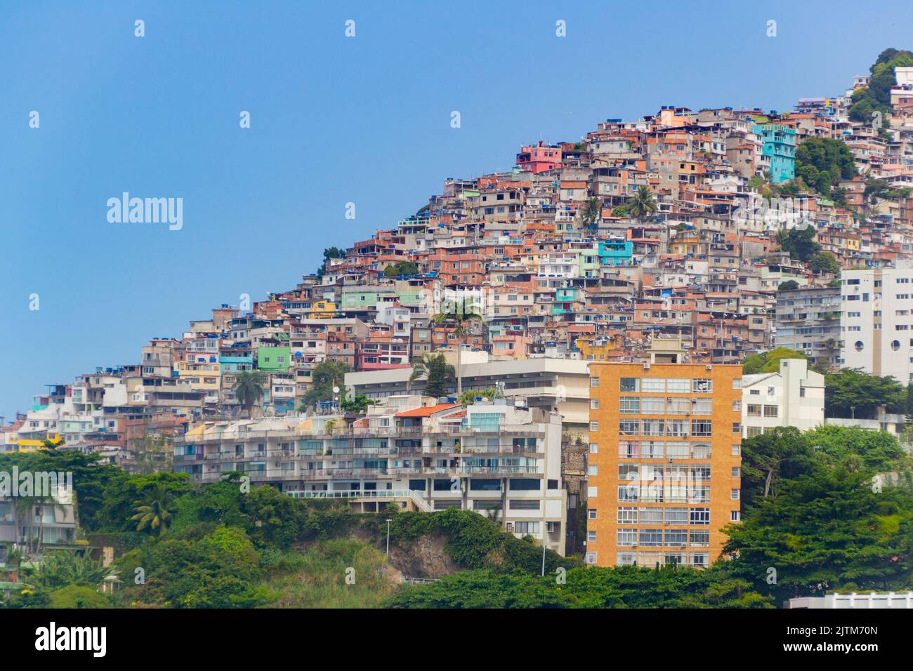 hill vidigal dal distretto di Leblon a Rio de Janeiro in Brasile. Foto Stock