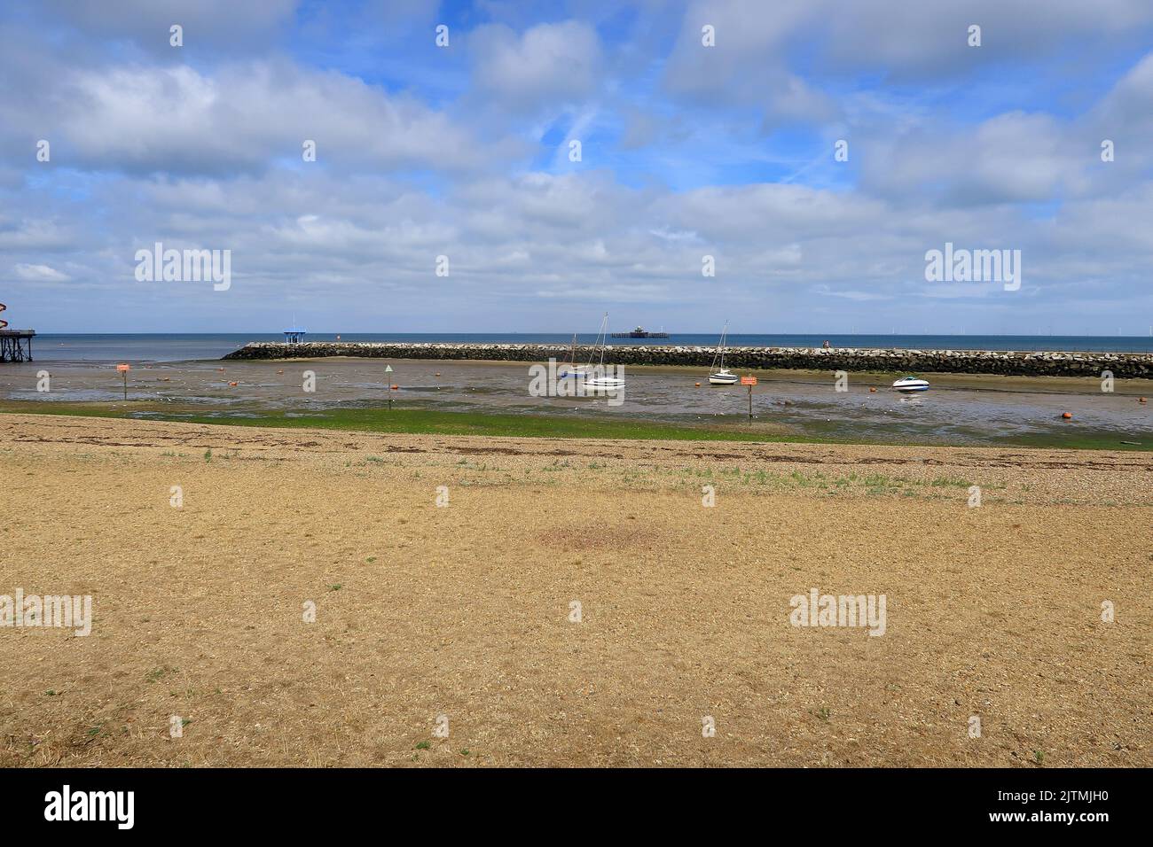 Vista panoramica su Neptunes Arm a Herne Bay Foto Stock