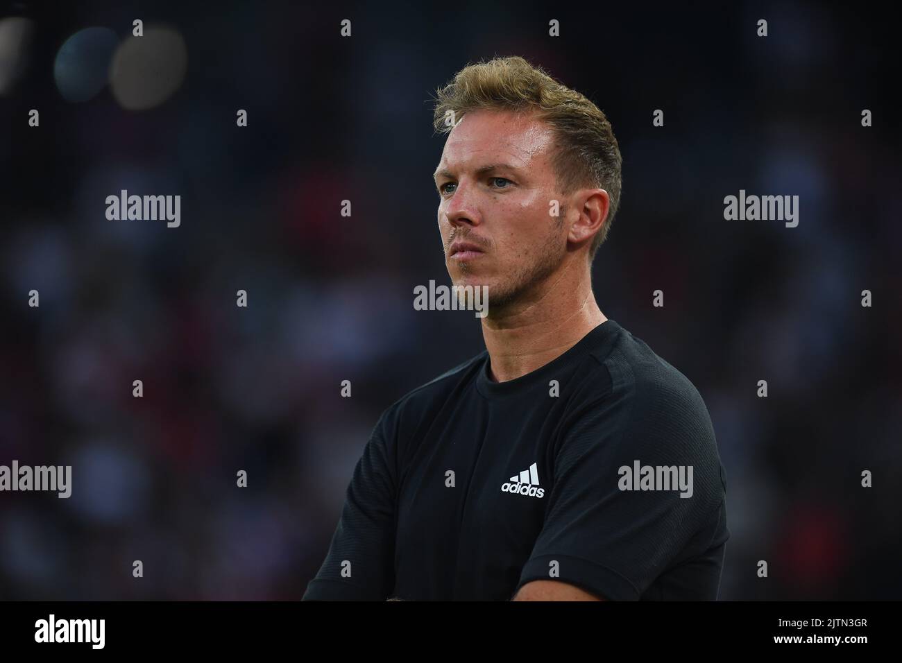 KOELN, GERMANIA - 28 2022 AGOSTO: Julian Nagelsmann. La partita di calcio di DFB-Pokal Viktoria Koeln vs FC Bayern Monaco Foto Stock