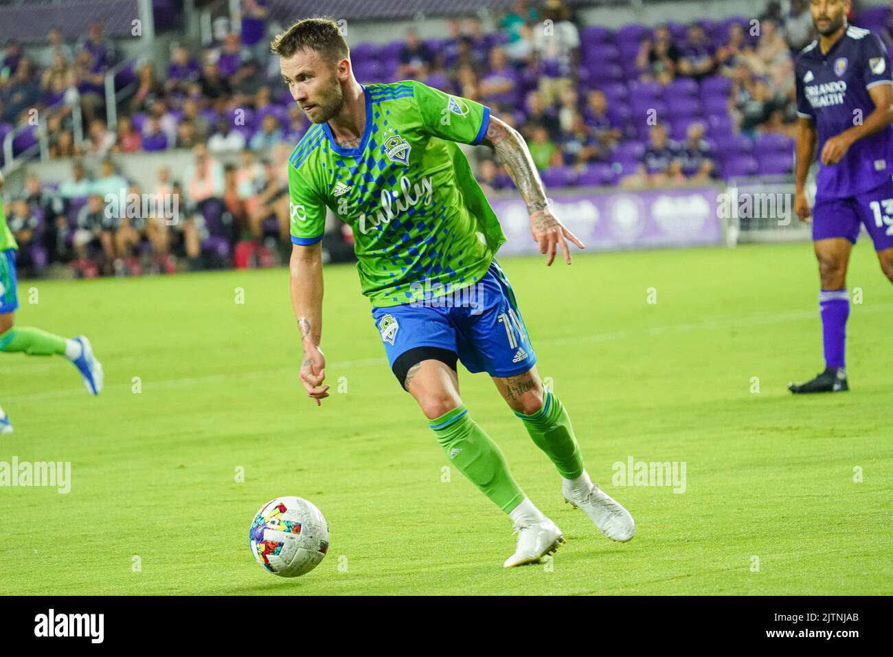 Orlando, Florida, USA, 31 agosto 2022, Seattle Sounders Albert Rusnak #11 durante il primo tempo all'Exploria Stadium. (Foto di credito: Marty Jean-Louis) Foto Stock