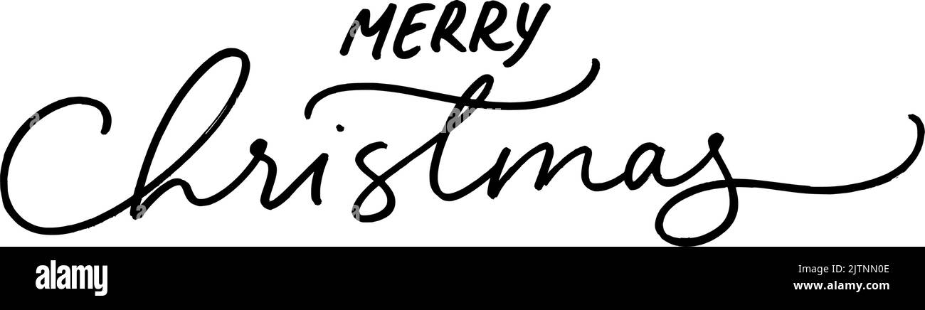 Allegro vettore di Natale linea scritta con swashes Illustrazione Vettoriale