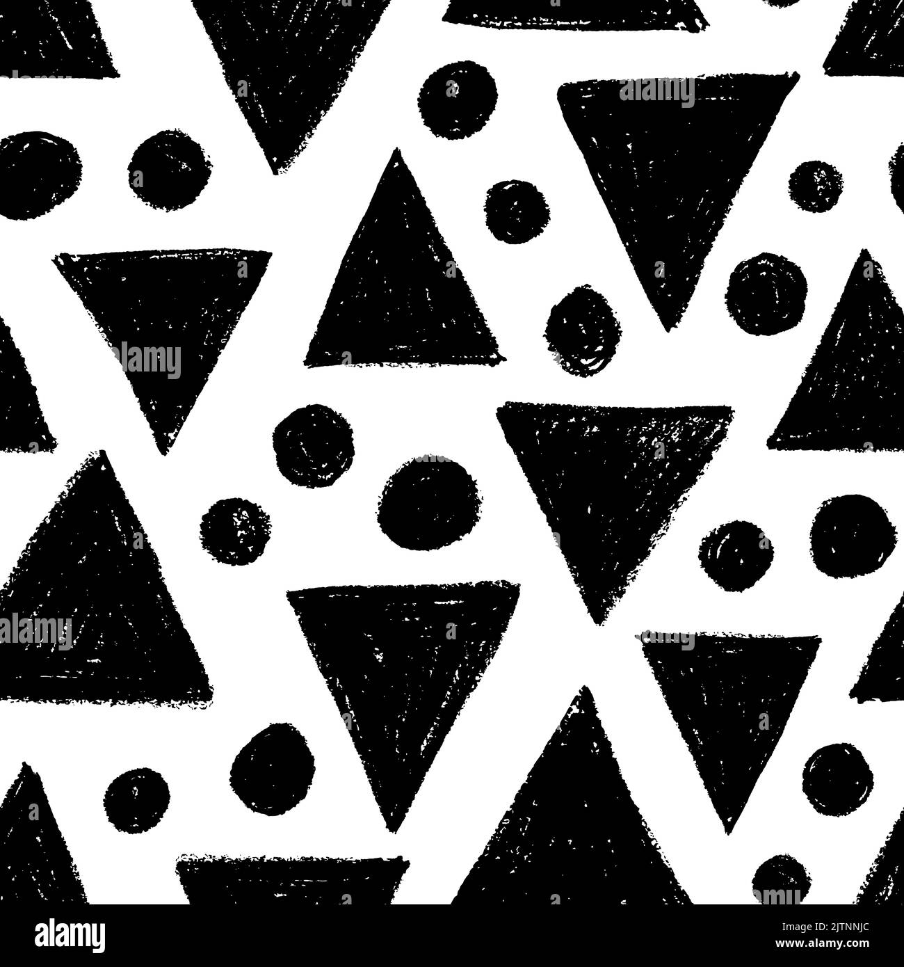 Triangoli di carbone nero e motivo senza cuciture a punti Illustrazione Vettoriale