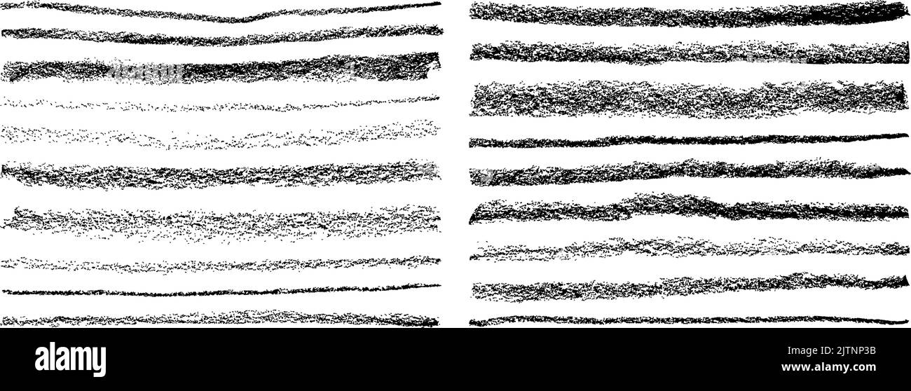 Linee di carbone diritte sottili e spesse set. Illustrazione Vettoriale