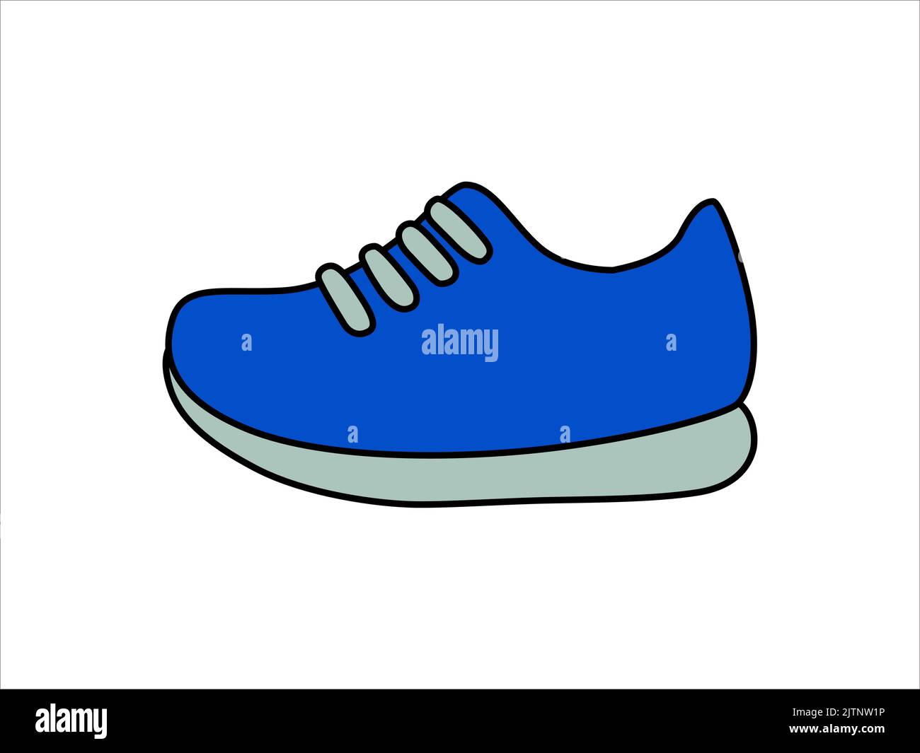 Scarpe da running blu su sfondo isolato. Sneakers sportivi. Illustrazione vettoriale. Illustrazione Vettoriale