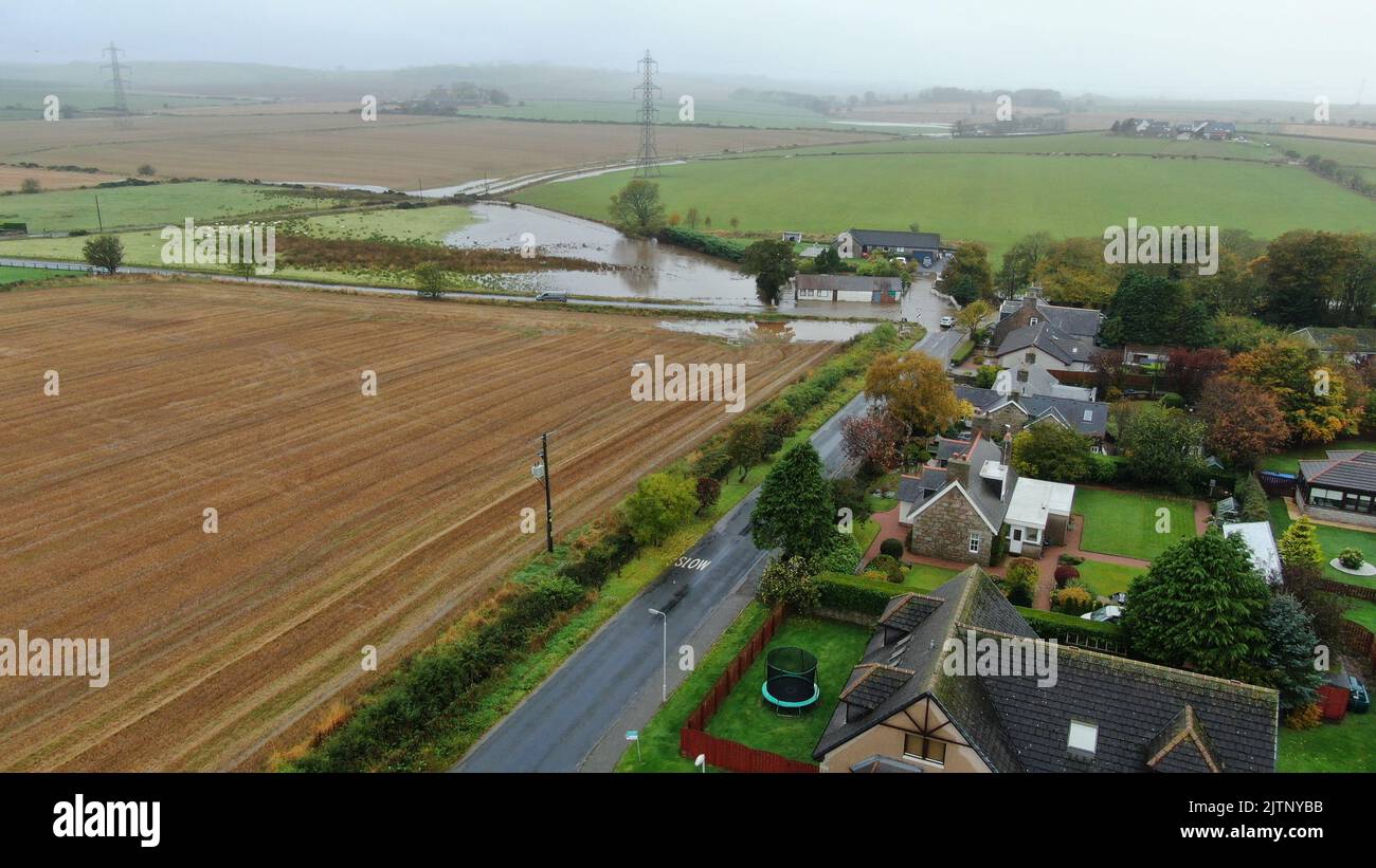 Udny Station allagamento Foto Stock