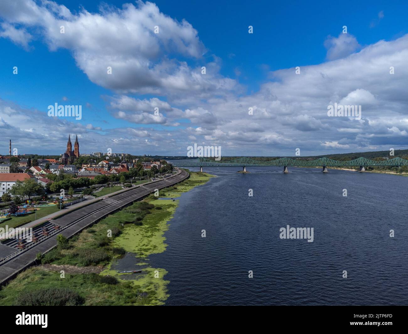 Vista sulla città vecchia di Wloclawek, Polonia. Foto Stock