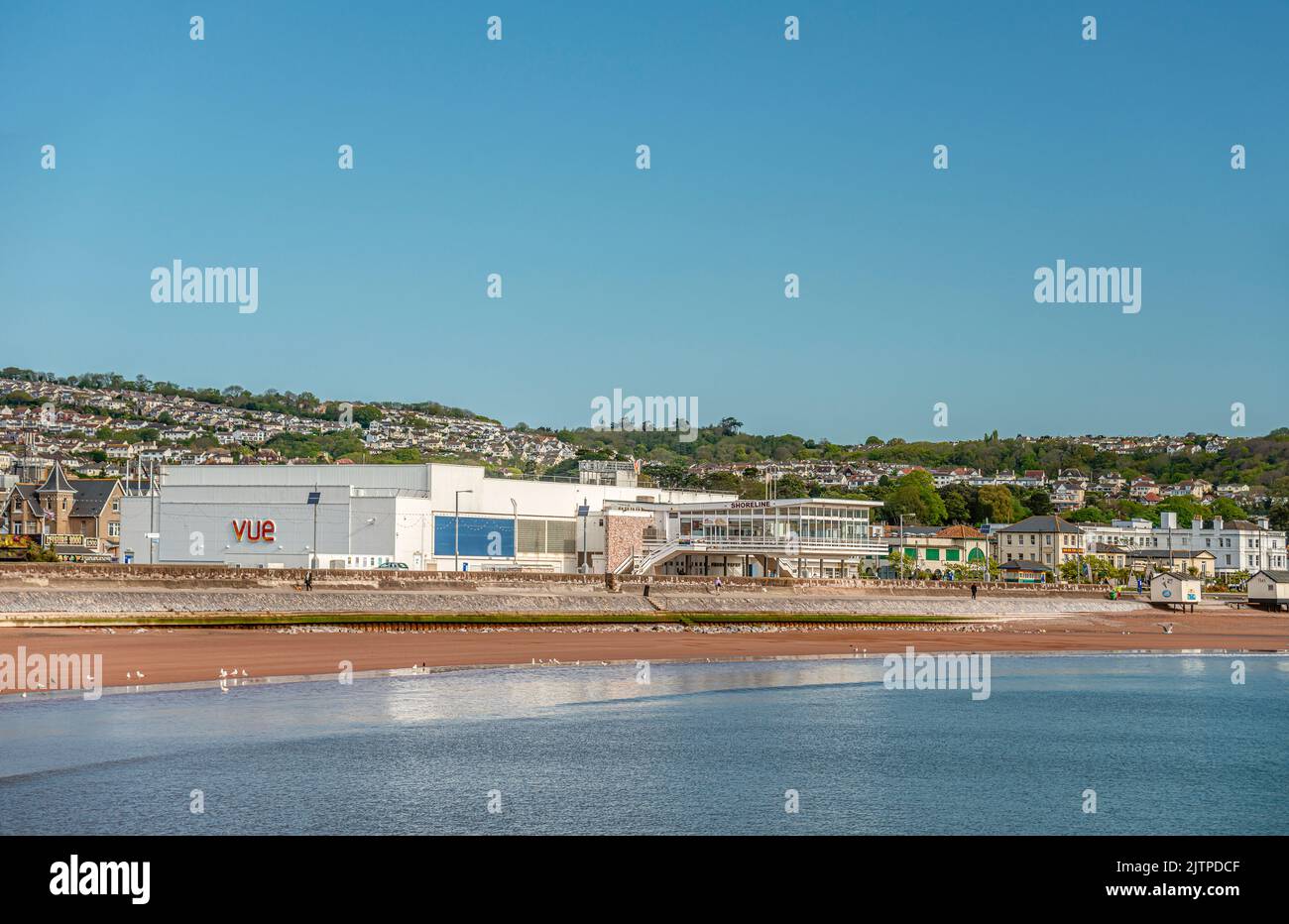 Paignton lungomare e la spiaggia, Torbay, Devon, Inghilterra, Regno Unito Foto Stock